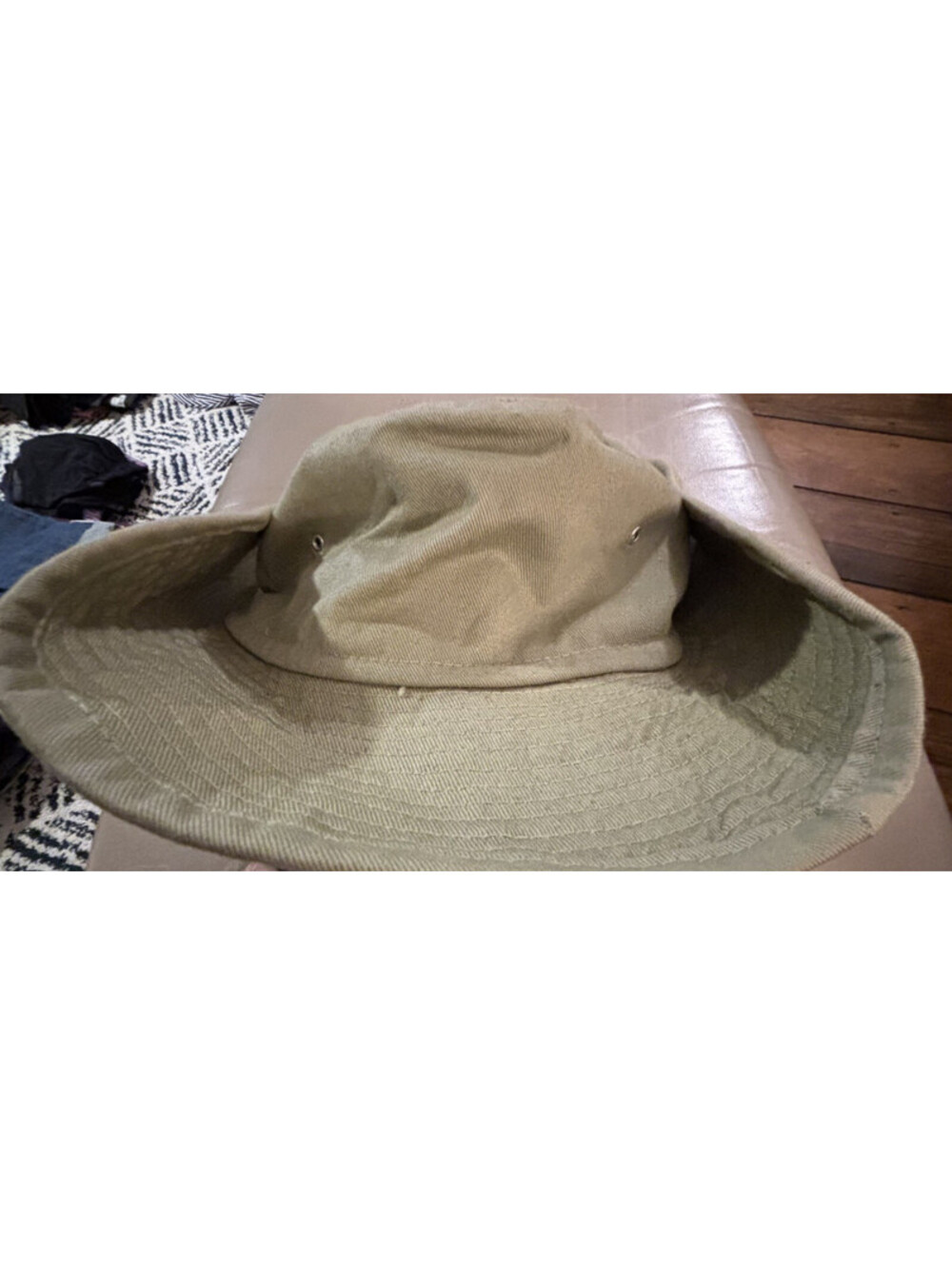 90s Green Rambo Bush Hat - Gorpcore / Military Style - Cotton Canvas - Safari